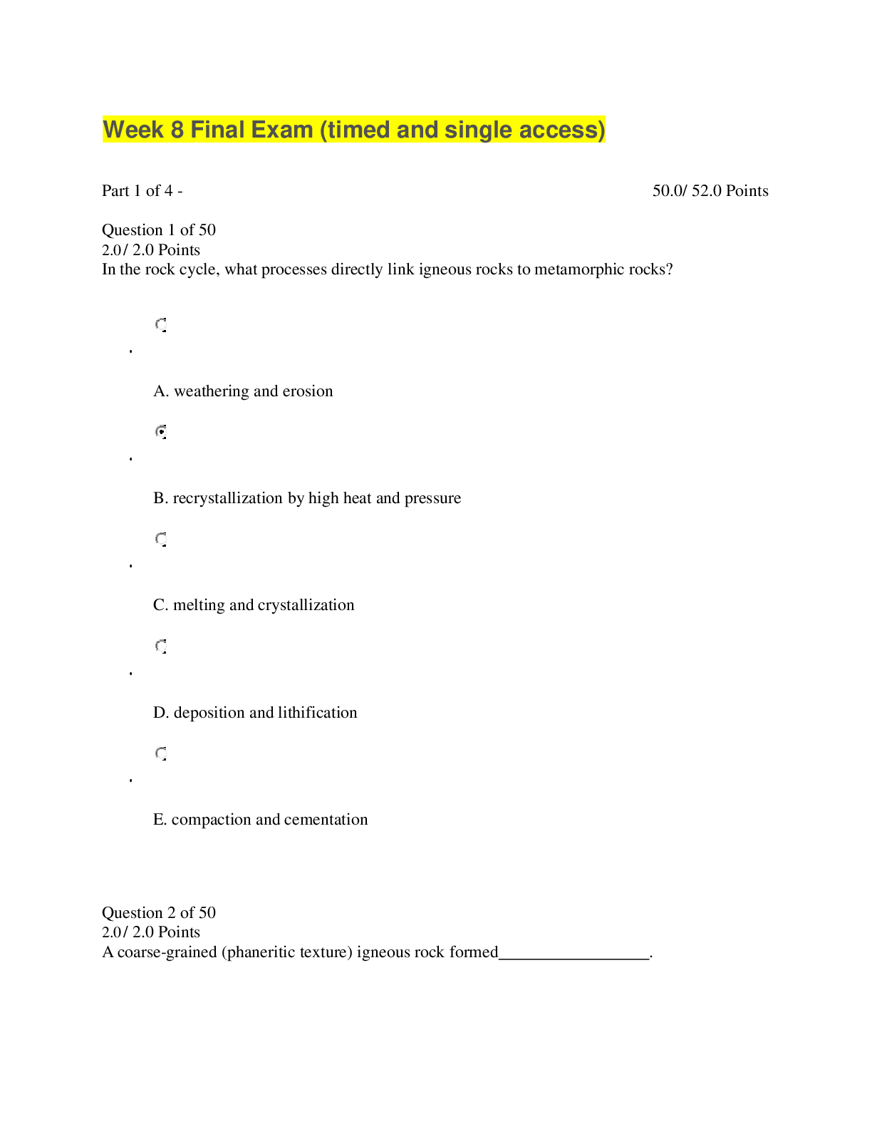 MED SURG 201 Medical Surgical Final Exam Questions and Answers; West